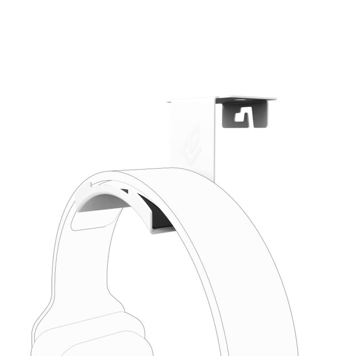 Dezctop Headphone Holder (White)-Addice Inc